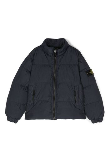 Stone Island Junior compass-motif padded jacket - V0020 BLUE