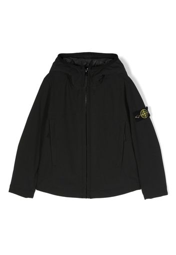 Stone Island Junior Compass-motif zip-up jacket - Schwarz