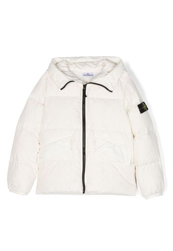 Stone Island Junior Compass-logo padded jacket - Nude