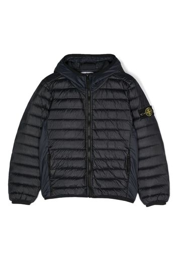 Stone Island Junior Gefütterte Kapuzenjacke mit Kompass - Blau