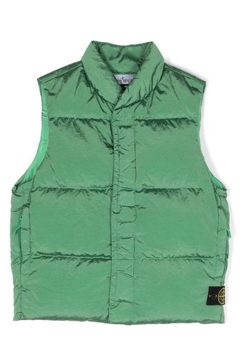 Stone Island Junior Compass-motif padded gilet - Grün