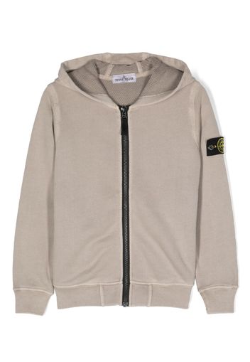 Stone Island Junior Compass-badge zip-up hoodie - Grau