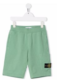 Stone Island Junior side logo-patch shorts - Grün