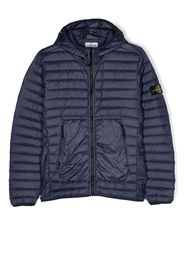 Stone Island Junior TEEN Compass-logo quilted jacket - Blau