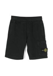 Stone Island Junior Compass-patch cargo shorts - Schwarz