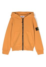 Stone Island Junior Compass-patch zip-up hoodie - Gelb