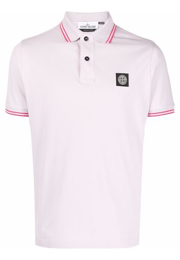 Stone Island Poloshirt mit Logo-Patch - Violett