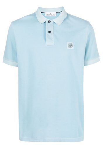 Stone Island logo-patch polo shirt - Blau