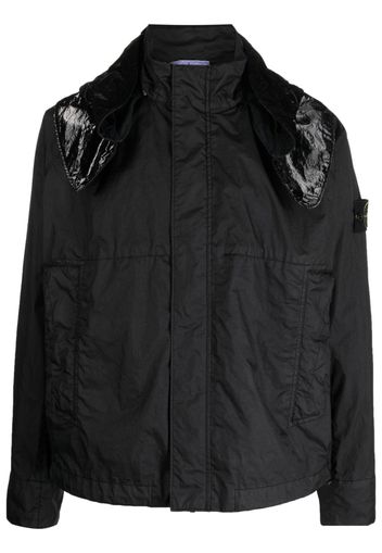 Stone Island drawstring hooded jacket - Schwarz