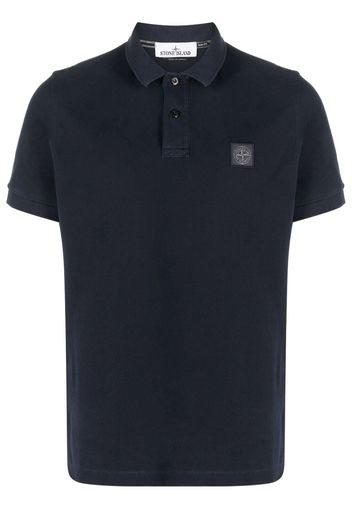 Stone Island logo-patch polo shirt - Blau