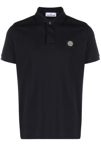 Stone Island Compass logo-embroidered cotton polo shirt - Blau