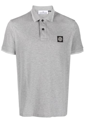 Stone Island Poloshirt mit Kompass-Patch - Grau