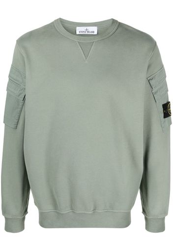 Stone Island Compass-patch cotton sweatshirt - Grün