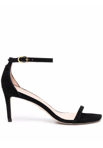 Stuart Weitzman Velour Heeled Sandals - Schwarz