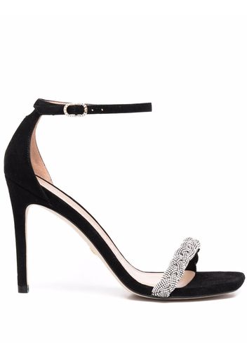 Stuart Weitzman Sue 100mm braided-strap sandals - Schwarz