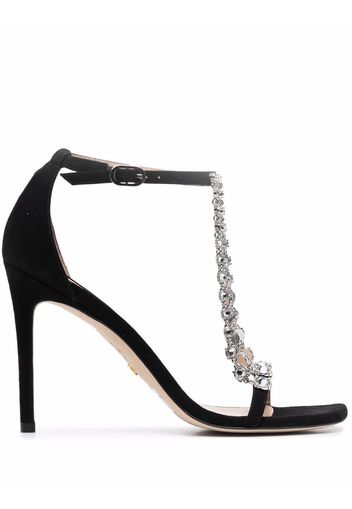 Stuart Weitzman Stardust 100mm crystal-embellished sandals - Schwarz