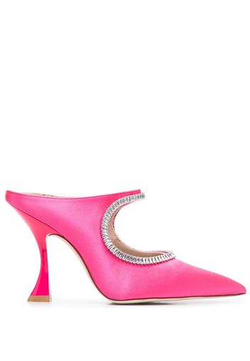 Stuart Weitzman XCurve Crystal 100mm mules - Rosa