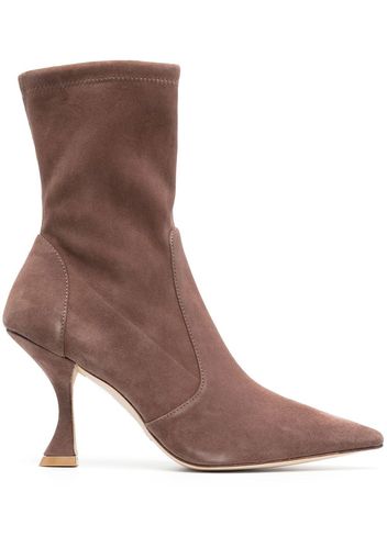 STUART WEITZMAN pointed 100mm suede boots - Braun