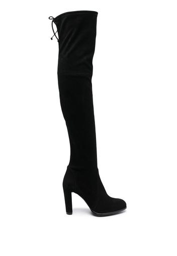 Stuart Weitzman Overknee-Stiefel aus Wildleder - Schwarz