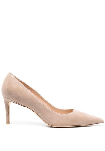 Stuart Weitzman pointed-toe 75mm suede pumps - Nude