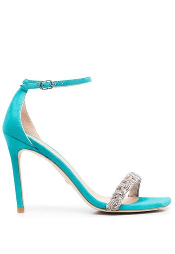 Stuart Weitzman Sue 100mm braided-strap sandals - Blau