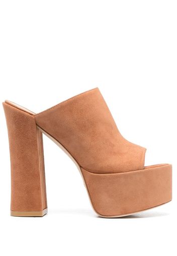 Stuart Weitzman 145mm platform-sole mules - Braun