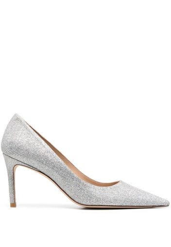 Stuart Weitzman Pumps mit Glitter 90mm - Silber