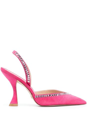 Stuart Weitzman 100mm crystal-embellished pointed pumps - Rosa