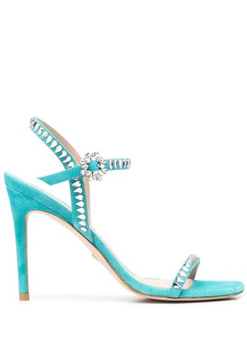 Stuart Weitzman embellished open-toe sandals - Blau