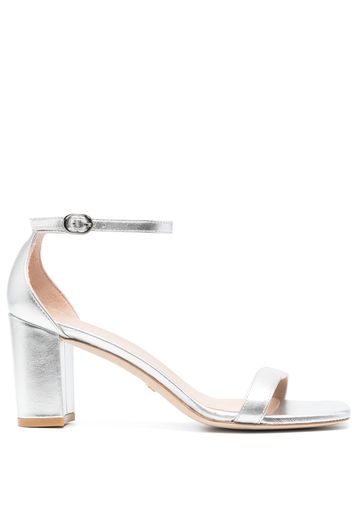 Stuart Weitzman metallic ankle-strap sandals - Silber