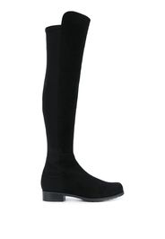 Stuart Weitzman Overknee-Stiefel mit asymmetrischem Bund - Schwarz