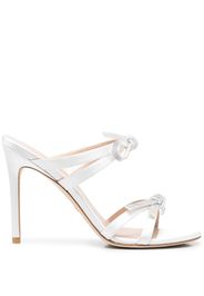 Stuart Weitzman 110mm SW Bow crystal embellished sandals - Weiß