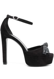 Stuart Weitzman Discoplatform 130mm bow-detail sandals - Schwarz