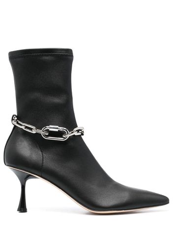 Studio Amelia 70mm chain-link pointed-toe boots - Schwarz