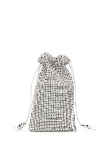 Studio Amelia Pebble crystal-embellished pouch crossbody bag - Silber