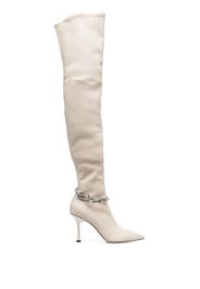 Studio Amelia Razor 90mm thigh boots - Nude