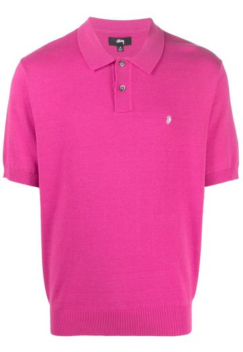 Stüssy logo-embroidered polo shirt - Rosa