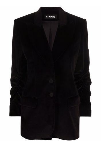 Styland single-breasted velvet blazer - Schwarz