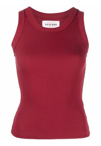 Styland fine-ribbed tank top - Rot