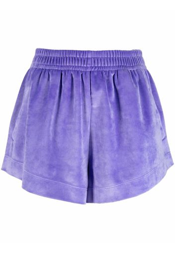 Styland high-waisted velvet shorts - Violett