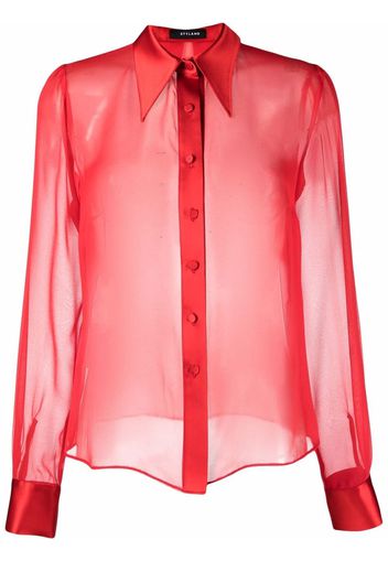 Styland semi-sheer buttoned shirt - Rot