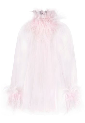 Styland ostrich feather trim blouse - Rosa