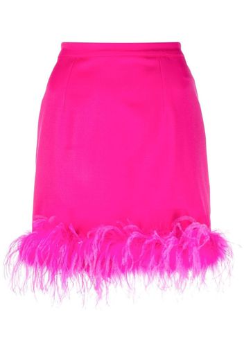 Styland feather-trim mini skirt - Rosa