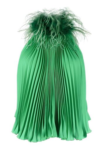 Styland pleated feather-trim blouse - Grün