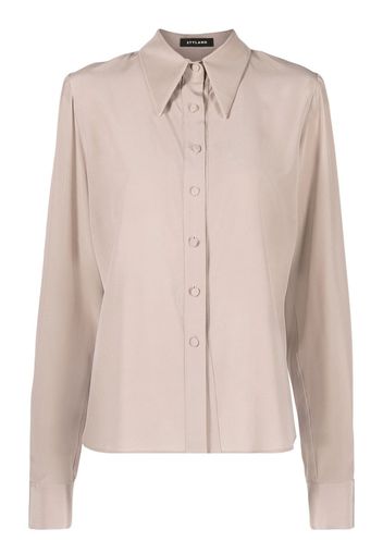 STYLAND long-sleeve silk shirt - Grau