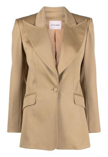 STYLAND wide-lapel single-breasted blazer - Braun