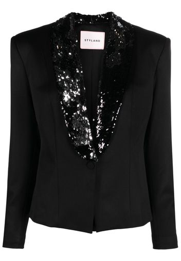 STYLAND sequin-embellished tuxedo blazer - Schwarz