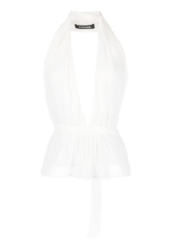 STYLAND semi-sheer silk tank top - Weiß