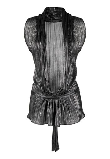 STYLAND metallic-effect pleated tank top - Grau