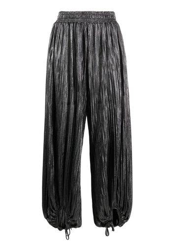 STYLAND metallic-effect pleated cropped trousers - Grau